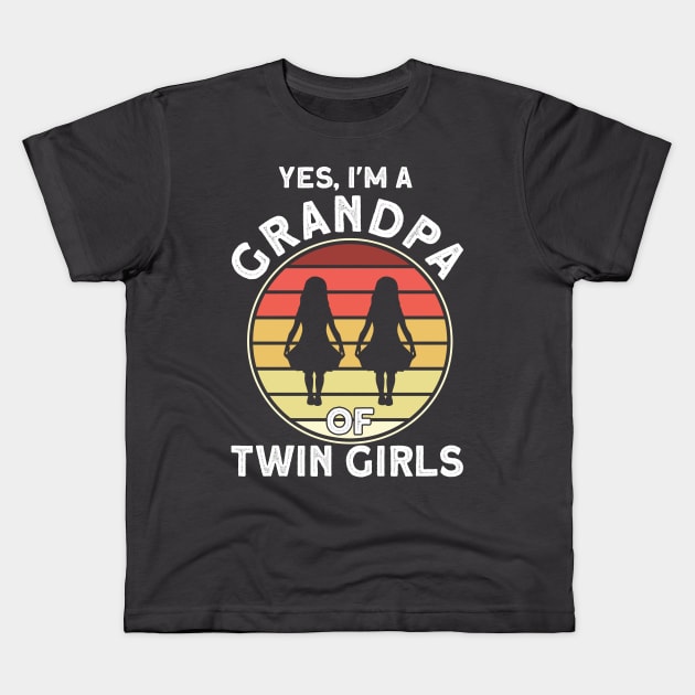 I'm A Grandpa Of Twin Girls Grandad Family Kids T-Shirt by Toeffishirts